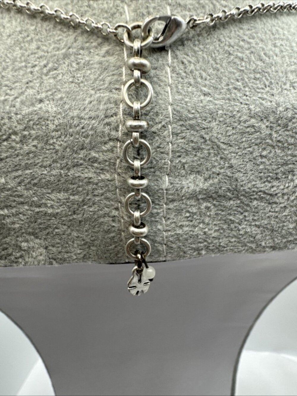 Lucky Brand Silver Tone Charm Necklace Fish Shell Abalone Boho Look Pendant - Picture 14 of 14